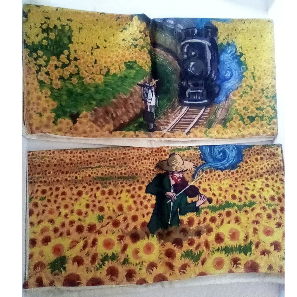 Van Gogh Pillow Cover Only 18"x18" Artist Impressionism Blue Yellow Sunflowers